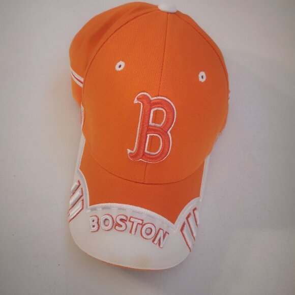 City Hunter Boston Red Sox Orange & White 3D Baseball Hat - Picture 1 of 7